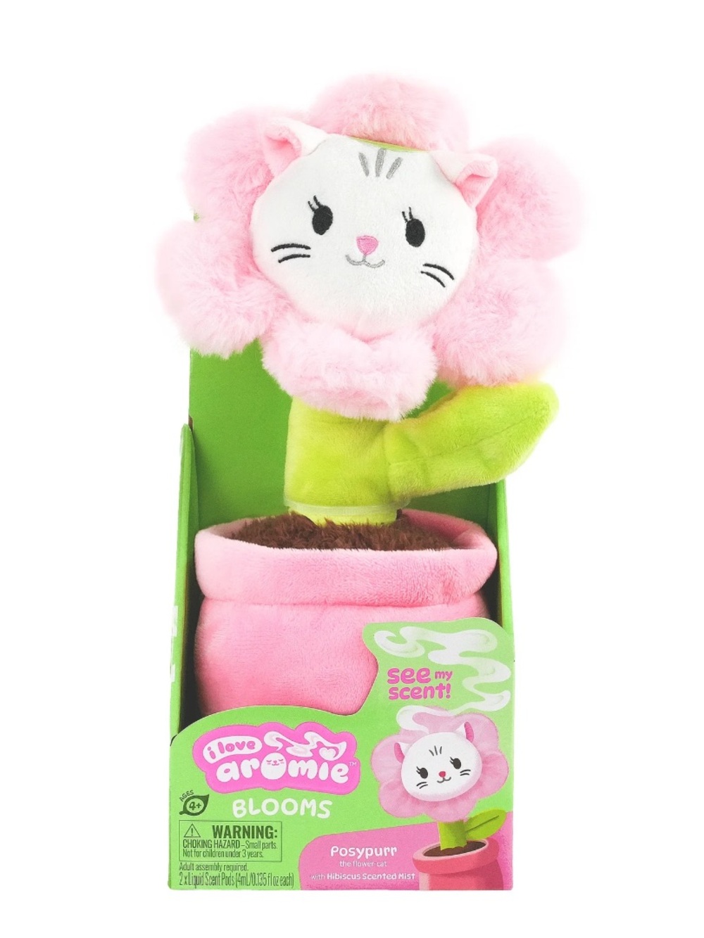 i love aromie Posypurr - Hibiscus Scented Flower Plush with Visible Magic Mist.